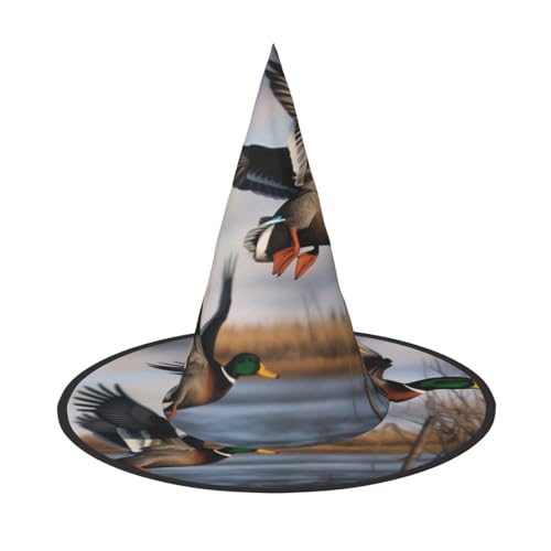 ZWLPNZZD (Jagd fliegende wilde Enten) bedruckter faltbarer Halloween-Hut Urlaub Kostüm Kappe Cosplay Party Hexenhüte 1 von ZWLPNZZD