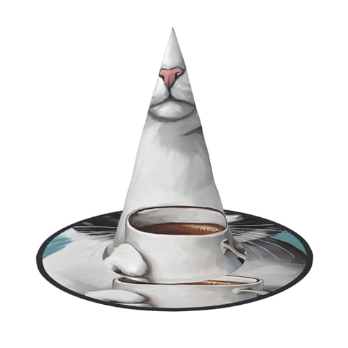 ZWLPNZZD (Katze) bedruckter faltbarer Halloween-Hut Urlaub Kostüm Kappe Cosplay Party Hexenhüte 1 von ZWLPNZZD