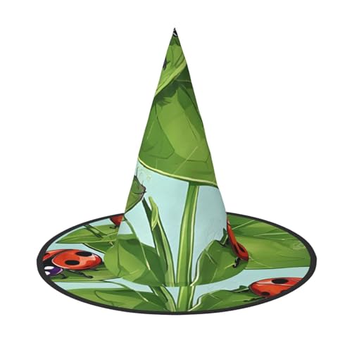 ZWLPNZZD (Ladybug) Bedruckter faltbarer Halloween-Hut Urlaub Kostüm Kappe Cosplay Party Hexenhüte 1 von ZWLPNZZD