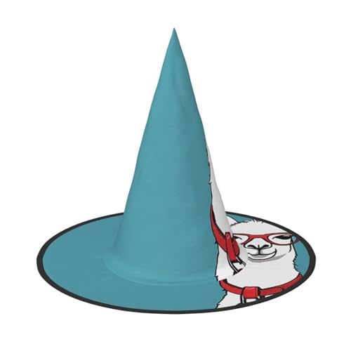 ZWLPNZZD (Lama in einem Schal) Bedruckter faltbarer Halloween-Hut Urlaub Kostüm Kappe Cosplay Party Hexenhüte 1 von ZWLPNZZD