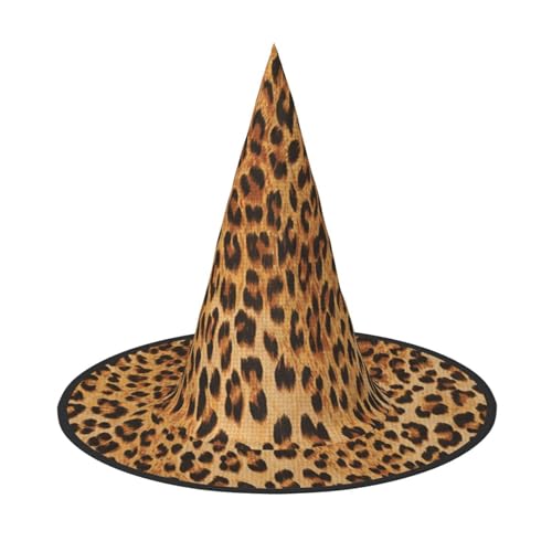 ZWLPNZZD (Leopardenmuster) bedruckter, faltbarer Halloween-Hut, Urlaub, Kostüm, Kappe, Cosplay, Party, Hexenhüte, 2 Stück von ZWLPNZZD