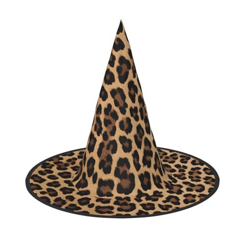 ZWLPNZZD (Leopardenmuster) bedruckter faltbarer Halloween-Hut Urlaub Kostüm Kappe Cosplay Party Hexenhüte 1 von ZWLPNZZD