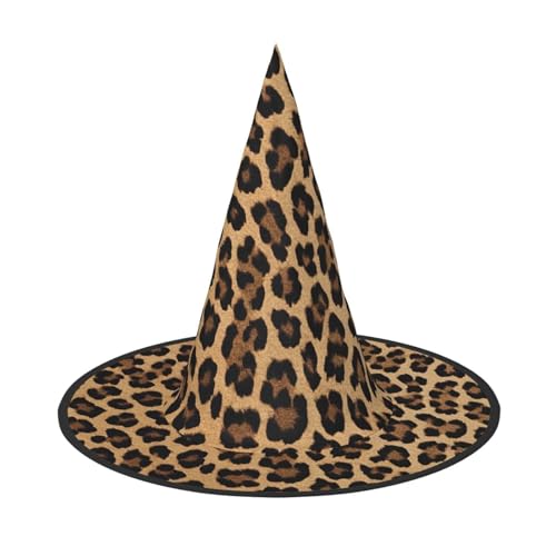 ZWLPNZZD (Leopardenmuster) bedruckter faltbarer Halloween-Hut Urlaub Kostüm Kappe Cosplay Party Hexenhüte 1 von ZWLPNZZD