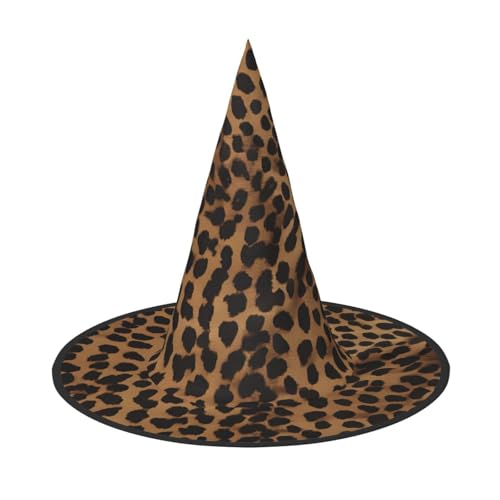 ZWLPNZZD (Leopardenmuster) bedruckter faltbarer Halloween-Hut Urlaub Kostüm Kappe Cosplay Party Hexenhüte 1 von ZWLPNZZD