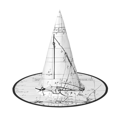 ZWLPNZZD (Mathe Geometrie Geek Calculus) Bedruckter Faltbarer Halloween Hut Urlaub Kostüm Kappe Cosplay Party Hexenhüte 1 von ZWLPNZZD