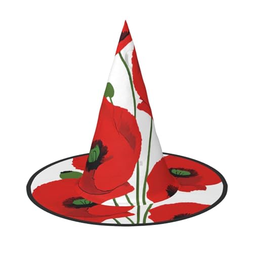 ZWLPNZZD (Mohnblumen) Bedruckter faltbarer Halloween-Hut Urlaub Kostüm Kappe Cosplay Party Hexenhüte 1 von ZWLPNZZD