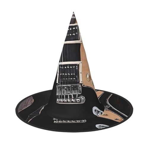 ZWLPNZZD (Musikgitarre) Bedruckter faltbarer Halloween-Hut Urlaub Kostüm Kappe Cosplay Party Hexenhüte 1 von ZWLPNZZD
