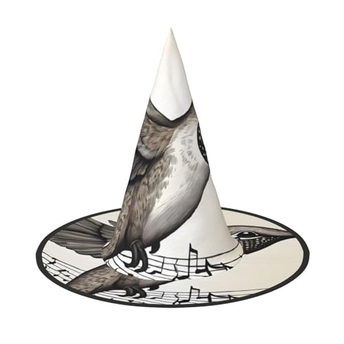 ZWLPNZZD (Musiksymbol) Bedruckter faltbarer Halloween-Hut Urlaub Kostüm Kappe Cosplay Party Hexenhüte 1 von ZWLPNZZD