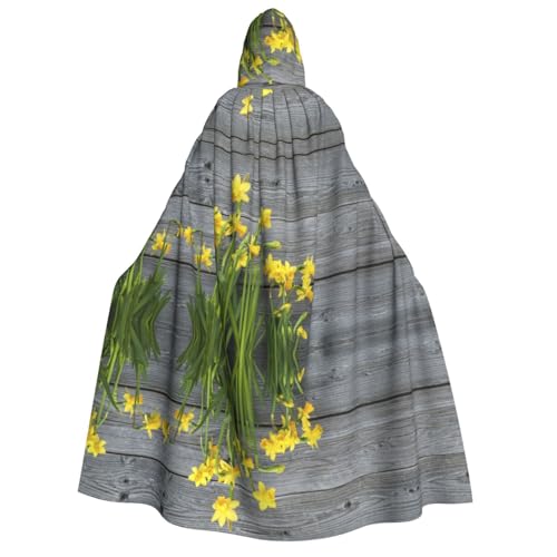 ZWLPNZZD (Narzissen-Bouquet of Narzissen) Print Kapuzenumhang lang und bequem für Halloween, Rollenspiele, Party, Cosplay, Herren und Damen Kostüme von ZWLPNZZD