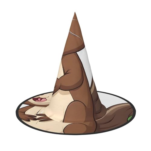 ZWLPNZZD (Naughty Beaver) Bedruckter faltbarer Halloween-Hut Urlaub Kostüm Kappe Cosplay Party Hexenhüte 2 Stück von ZWLPNZZD