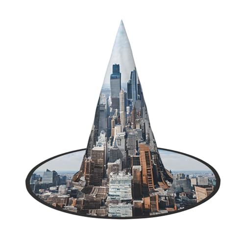 ZWLPNZZD (New York Fashion City) Bedruckter faltbarer Halloween-Hut Urlaub Kostüm Kappe Cosplay Party Hexenhüte 1 von ZWLPNZZD
