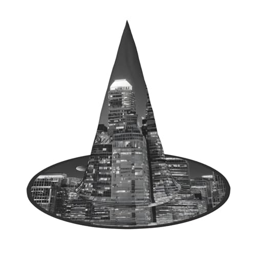 ZWLPNZZD (New York Gemälde) Bedruckter faltbarer Halloween-Hut Urlaub Kostüm Kappe Cosplay Party Hexenhüte 1 von ZWLPNZZD