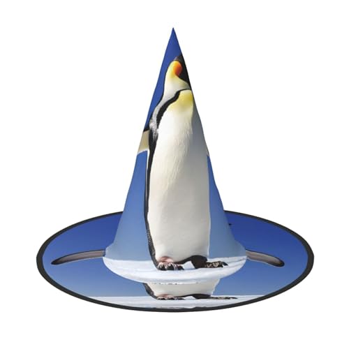 ZWLPNZZD (Niedlicher Pinguin) bedruckter faltbarer Halloween-Hut Urlaub Kostüm Kappe Cosplay Party Hexenhüte 3 Stück von ZWLPNZZD