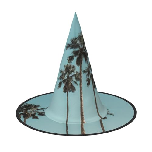 ZWLPNZZD (Palme) bedruckter faltbarer Halloween-Hut, Urlaub, Kostüm, Kappe, Cosplay, Party, Hexenhüte, 3 Stück von ZWLPNZZD