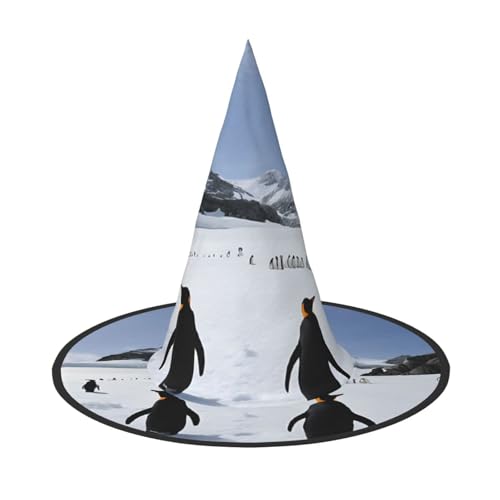 ZWLPNZZD (Pinguine auf dem Eisberg) bedruckter faltbarer Halloween-Hut Urlaub Kostüm Kappe Cosplay Party Hexenhüte 1 von ZWLPNZZD