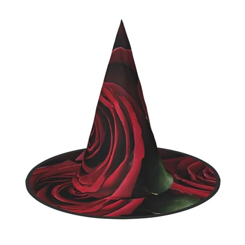 ZWLPNZZD (Rote und schwarze Rose), bedruckter faltbarer Halloween-Hut, Urlaub, Kostüm, Kappe, Cosplay, Party, Hexenhüte, 2 Stück von ZWLPNZZD
