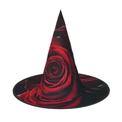 ZWLPNZZD (Rote und schwarze Rose), bedruckter faltbarer Halloween-Hut, Urlaub, Kostüm, Kappe, Cosplay, Party, Hexenhüte, 3 Stück von ZWLPNZZD
