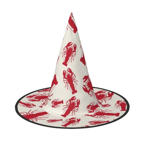 ZWLPNZZD (Roter Hummer) bedruckter, faltbarer Halloween-Hut, Urlaub, Kostüm, Kappe, Cosplay, Party, Hexenhüte, 3 Stück von ZWLPNZZD