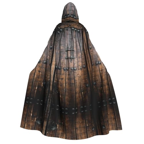 ZWLPNZZD (Rustic Stall Holztür) Druck Kapuzenumhang lang und bequem für Halloween, Rollenspiele, Party, Cosplay, Herren Damen Kostüme von ZWLPNZZD