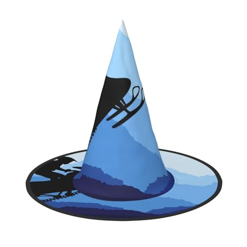 ZWLPNZZD (Schneemobil) bedruckter faltbarer Halloween-Hut Urlaub Kostüm Kappe Cosplay Party Hexenhüte 1 von ZWLPNZZD