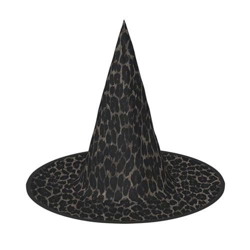 ZWLPNZZD (Schwarzes Leopardenmuster) bedruckter, faltbarer Halloween-Hut, Urlaub, Kostüm, Kappe, Cosplay, Party, Hexenhüte, 3 Stück von ZWLPNZZD