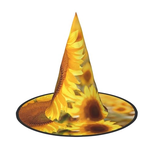ZWLPNZZD (Sonnenblume) bedruckter, faltbarer Halloween-Hut, Urlaub, Kostüm, Kappe, Cosplay, Party, Hexenhüte, 3 Stück von ZWLPNZZD