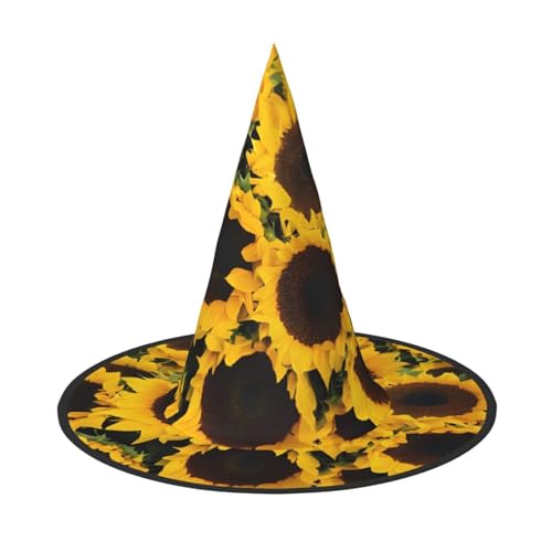 ZWLPNZZD (Sonnenblumen) bedruckter faltbarer Halloween-Hut Urlaub Kostüm Kappe Cosplay Party Hexenhüte 1 von ZWLPNZZD