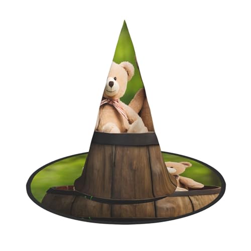 ZWLPNZZD (Spielzeug-Tuchbär) Bedruckter faltbarer Halloween-Hut Urlaub Kostüm Kappe Cosplay Party Hexenhüte 1 von ZWLPNZZD