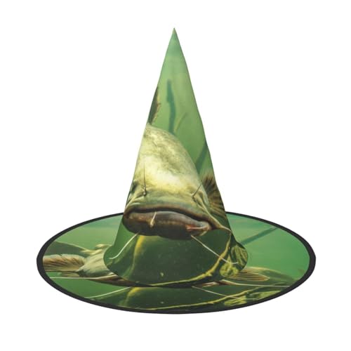 ZWLPNZZD (Unterwasserwels) bedruckter faltbarer Halloween-Hut Urlaub Kostüm Kappe Cosplay Party Hexenhüte 1 von ZWLPNZZD