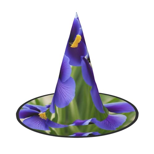 ZWLPNZZD (Violette Blume) bedruckter faltbarer Halloween-Hut, Urlaub, Kostüm, Kappe, Cosplay, Party, Hexenhüte, 3 Stück von ZWLPNZZD