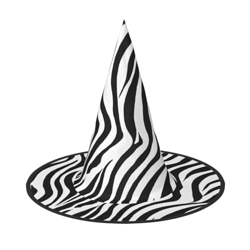 ZWLPNZZD (Zebra-Druck) bedruckter, faltbarer Halloween-Hut, Urlaub, Kostüm, Kappe, Cosplay, Party, Hexenhüte, 2 Stück von ZWLPNZZD