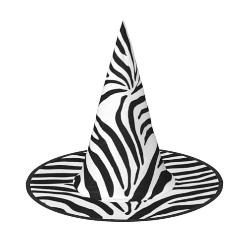 ZWLPNZZD (Zebramuster) bedruckter, faltbarer Halloween-Hut, Urlaub, Kostüm, Kappe, Cosplay, Party, Hexenhüte, 3 Stück von ZWLPNZZD