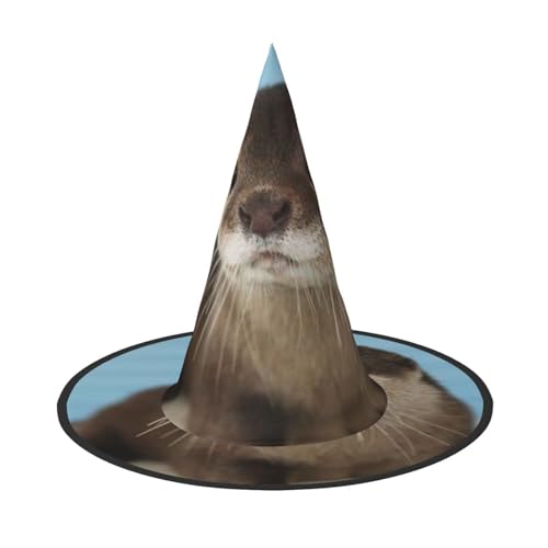 ZWLPNZZD (niedlicher Otter) Bedruckter faltbarer Halloween-Hut Urlaub Kostüm Kappe Cosplay Party Hexenhüte 1 von ZWLPNZZD