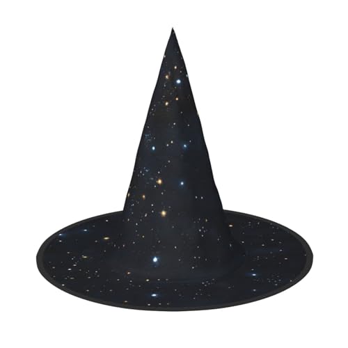 ZWLPNZZD (schwarzer Glitzer) bedruckter faltbarer Halloween-Hut, Urlaub, Kostüm, Kappe, Cosplay, Party, Hexenhüte, 2 Stück von ZWLPNZZD