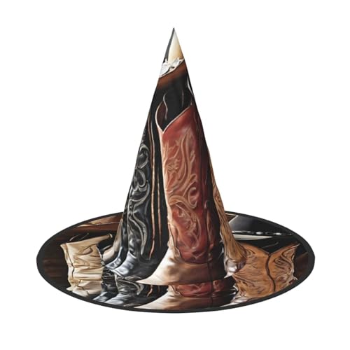 ZWLPNZZD Cowboyhut mit schwarzem Westernstiefel, bedruckt, faltbar, Halloween, Urlaub, Kostüm, Kappe, Cosplay, Party, Hexenhüte, 2 Stück ZWLPNZZD Cowboyhut mit schwarzem Westernstiefel, bedruckt, faltbar, Halloween, Urlaub, Kostüm, Kappe, Cosplay, Party, Hexenhüte, 2 Stück von ZWLPNZZD