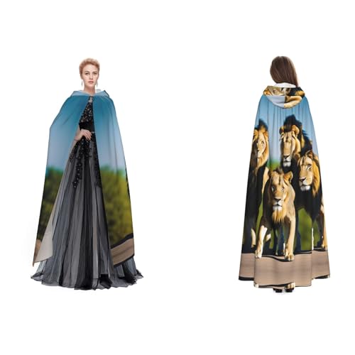 ZWLPNZZD Eine Packung mit Löwen-Druck, Kapuzenumhang, lang und bequem für Halloween, Rollenspiele und mehr ZWLPNZZD Eine Packung mit Löwen-Druck, Kapuzenumhang, lang und bequem für Halloween, Rollenspiele und mehr von ZWLPNZZD