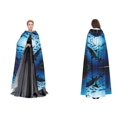ZWLPNZZD Hammerhead Sharks Print Hooded Cloak Long And Comfortable For Halloween, Role-Playing, And More, Black, One Size ZWLPNZZD Hammerhead Sharks Print Hooded Cloak Long And Comfortable For Halloween, Role-Playing, And More, Black, One Size von ZWLPNZZD