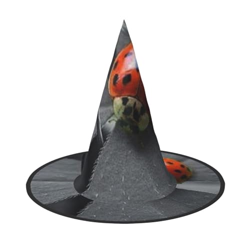 ZWLPNZZD Hexenhut mit Motiv (Ladybug Daisy) bedruckt, faltbar, für Halloween, Urlaub, Kostüm, Cosplay, Party, Hexenhüte, 3 Stück von ZWLPNZZD