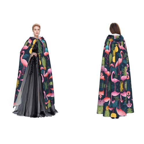 ZWLPNZZD Kapuzenumhang mit Ananas-Banananen-Flamingo-Druck, lang und bequem, für Halloween, Rollenspiele und mehr, Schwarz, Einheitsgröße ZWLPNZZD Kapuzenumhang mit Ananas-Banananen-Flamingo-Druck, lang und bequem, für Halloween, Rollenspiele und mehr, Schwarz, Einheitsgröße von ZWLPNZZD