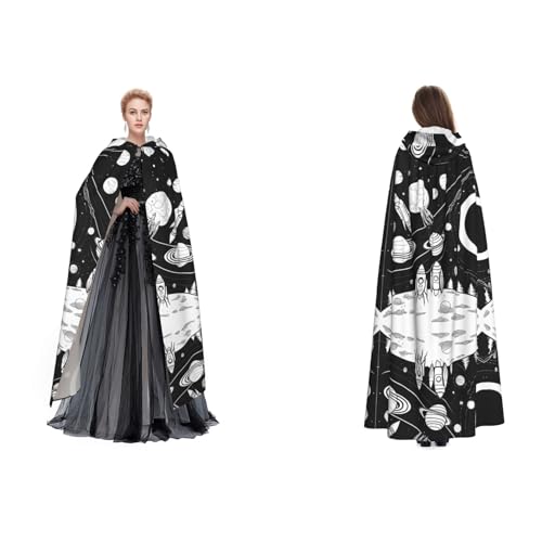 ZWLPNZZD Kapuzenumhang mit Astronauten- und Alien-Druck, lang und bequem, für Halloween, Rollenspiele und mehr ZWLPNZZD Kapuzenumhang mit Astronauten- und Alien-Druck, lang und bequem, für Halloween, Rollenspiele und mehr von ZWLPNZZD