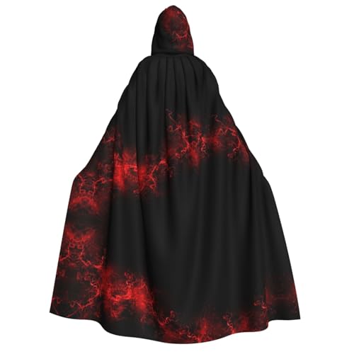 ZWLPNZZD Kapuzenumhang mit Aufdruck, lang und bequem, für Halloween, Rollenspiele, Party, Cosplay, Herren, Damen, Kostüme, (Explosion Burst), Rot / Schwarz von ZWLPNZZD