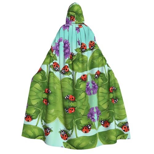 ZWLPNZZD Kapuzenumhang mit Aufdruck (Ladybug), lang und bequem, für Halloween, Rollenspiele, Party, Cosplay, Herren und Damen von ZWLPNZZD
