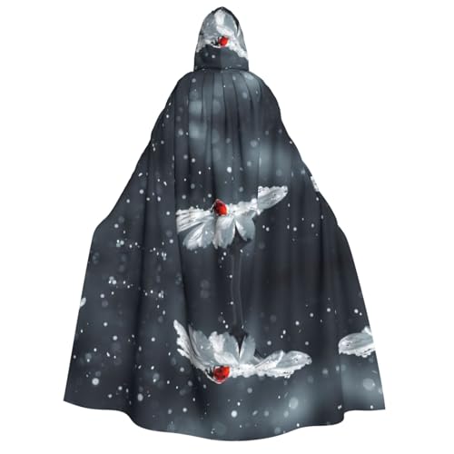 ZWLPNZZD Kapuzenumhang mit Aufdruck (Ladybug auf Gänseblümchen), lang und bequem, für Halloween, Rollenspiele, Party, Cosplay, Herren und Damen von ZWLPNZZD