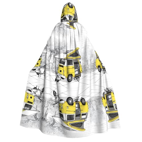ZWLPNZZD Kapuzenumhang mit Aufdruck "Happy Campers", lang und bequem, für Halloween, Rollenspiele, Party, Cosplay, Herren und Damen von ZWLPNZZD
