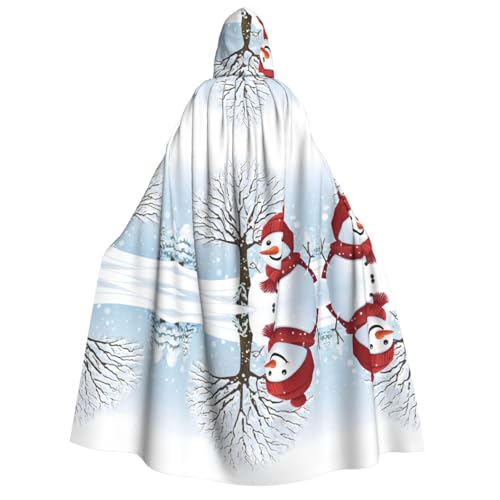ZWLPNZZD Kapuzenumhang mit Aufdruck "Merry Christmas With Happy Snowman", lang und bequem, für Halloween, Rollenspiele, Party, Cosplay, Herren und Damen ZWLPNZZD Kapuzenumhang mit Aufdruck "Merry Christmas With Happy Snowman", lang und bequem, für Halloween, Rollenspiele, Party, Cosplay, Herren und Damen von ZWLPNZZD
