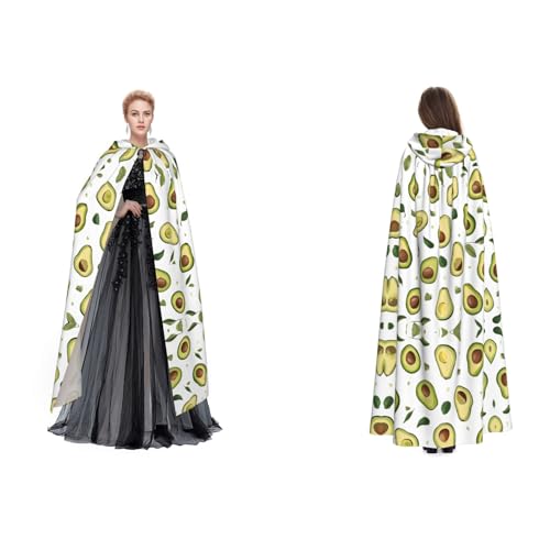 ZWLPNZZD Kapuzenumhang mit Avocado-Druck, lang und bequem für Halloween, Rollenspiele und mehr von ZWLPNZZD
