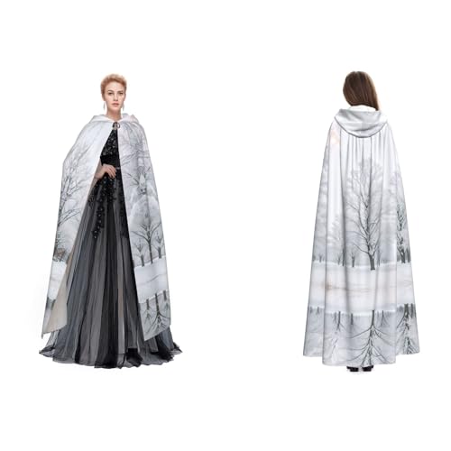 ZWLPNZZD Kapuzenumhang mit Bäumen an verschneiten Tagen, lang und bequem, für Halloween, Rollenspiele und mehr ZWLPNZZD Kapuzenumhang mit Bäumen an verschneiten Tagen, lang und bequem, für Halloween, Rollenspiele und mehr von ZWLPNZZD