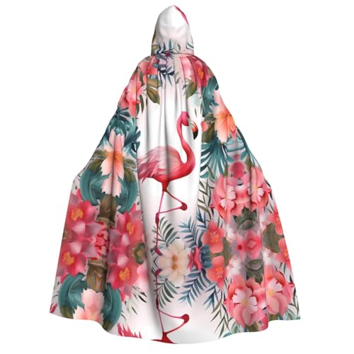 ZWLPNZZD Kapuzenumhang mit Blumenmuster und Flamingodruck, lang und bequem, für Halloween, Rollenspiele, Party, Cosplay, Herren und Damen ZWLPNZZD Kapuzenumhang mit Blumenmuster und Flamingodruck, lang und bequem, für Halloween, Rollenspiele, Party, Cosplay, Herren und Damen von ZWLPNZZD