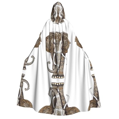 ZWLPNZZD Kapuzenumhang mit Elefant mit Kunstdruck, lang und bequem, für Halloween, Rollenspiele, Party, Cosplay, Herren und Damen ZWLPNZZD Kapuzenumhang mit Elefant mit Kunstdruck, lang und bequem, für Halloween, Rollenspiele, Party, Cosplay, Herren und Damen von ZWLPNZZD