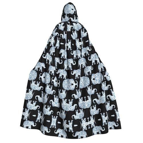 ZWLPNZZD Kapuzenumhang mit Elefanten-Druck, lang und bequem, für Halloween, Rollenspiele, Party, Cosplay, Herren und Damen ZWLPNZZD Kapuzenumhang mit Elefanten-Druck, lang und bequem, für Halloween, Rollenspiele, Party, Cosplay, Herren und Damen von ZWLPNZZD